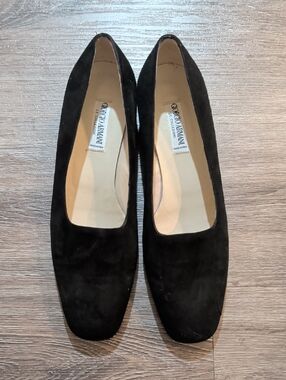 Giorgio Armani Black Suede Women's Flats